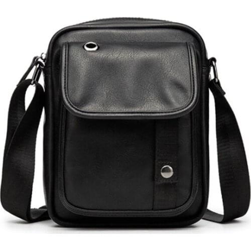 Xiao.p Fashion Mens Single Shoulder High Quality Pu Leather Crossbody Vintage Waterproof Crossbody Bags Retro Zipper Handbags