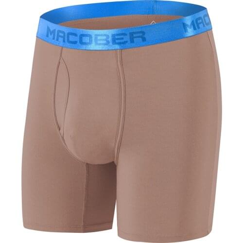 Mens Panties Long Leg Bamboo Breathable Open Fly Boxers No Ride Up 1 pcs Summer Suitable 6 Colors Size M-3XL