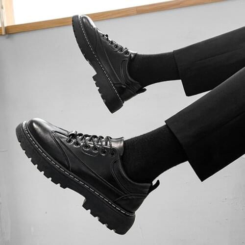 Leather shoes mens business black versatile British fashion leisure mens work antiskid fashion shoes spring and Autumn