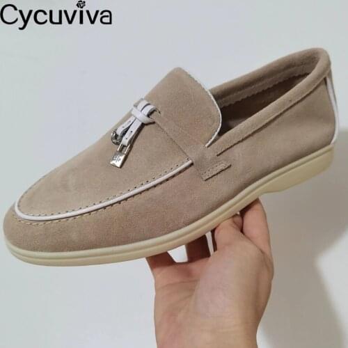 Nude Suede Summer Walk Shoes Women Casual Flat Loafers Women Shoes Runway Shoes Female Slip On Tassel Driving Shoes Women Spring