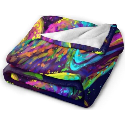 Unique Blanket to Family Friends Abstract Neon Frog Durable Super Soft Comfortable for Home Gift Blanket