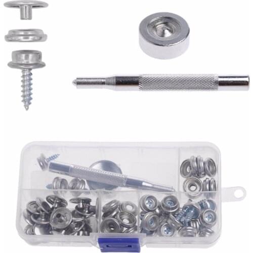 Boat Marine Canvas Fabric Snap Cover Button Socket Kit Screw White Buckle Yacht Male Female Buckle Screws Four Button Set