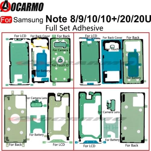For Samsung Note 8 9 10 Plus 20 Ultra Note8 Note9 Front LCD Back Cover Battery Full Set Waterproof Adhesive Tape Glue Sticker