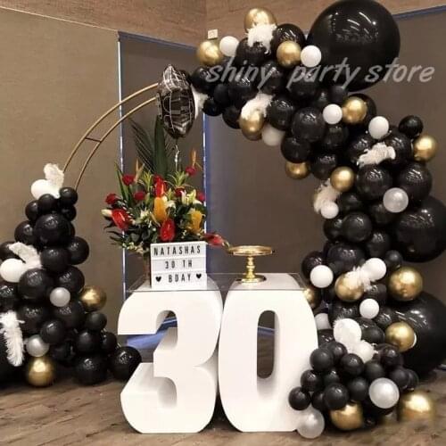 5-36inch Latex Baloons Black White Silver Birthday Party Decorations Wedding Baloons Anniversaire Air Globos Arche Ballon