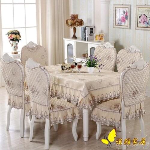 Top grade milky square table cloth chair covers cushion tables and chairs bundle chair cover lace cloth round set tablecloths