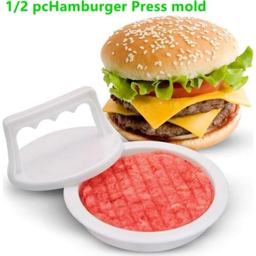 1/2PC Round Shape Hamburger Press Food-Grade Plastic Hamburger Meat Beef Grill Burger Press Patty Maker Mold Mould Kitchen Tool