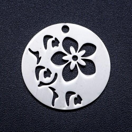10pcs/lot Beautiful Flower DIY Jewelry Charms Wholesale 100% Stainless Steel Pendant Accessories Never Tarnish Pendants