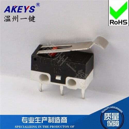 10 Pcs MS-006 three-legged small micro switch mouse switch rectangular curved handle down JL014