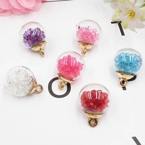 10pcs/pack Natural stones Fashion wild loose glass ball pendant DIY necklace Bracelet Earrings Jewelry Accessories