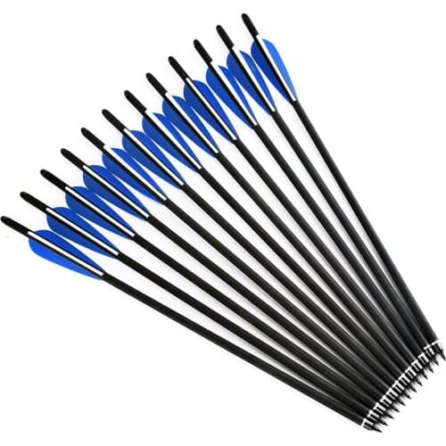 12pcs Archery Arrows Crossbow Carbon Arrow Bolts Spine 400 For Crossbow Archery Hunting and Shooting
