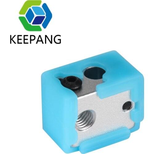 2Sets E3D V6 All Metal Heating Block with Silicone Case Heated Block 3D Printer Hotend Black Aluminum 20x16x12mm