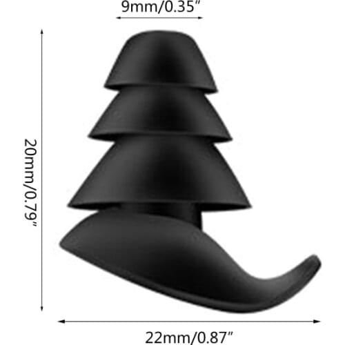 2021 New 1Pair 3 Layer Soft Silicone Ear Plugs Tapered Sleep Noise Reduction Earplugs Sound Insulation Ear Protector