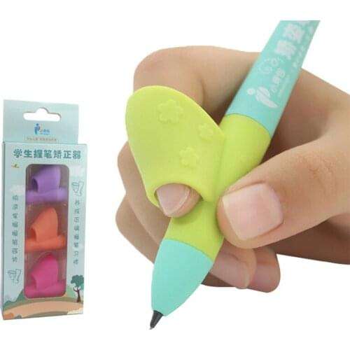 3PCS Child Kid Silicone Fingerstall Writing Correction Cute Pencil Parts