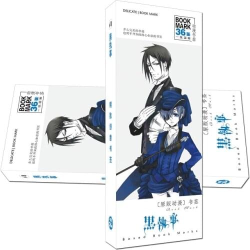 36 Pcs/Set Black Butler Paper Bookmark Stationery Bookmarks Book Holder Message Card Gift Stationery