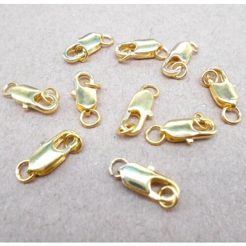 50PCS Jewelry Findings Necklace Bracelet Connector Components DIY Accessories KC Gold Plated Lobster Clasps /lot Factory Price
