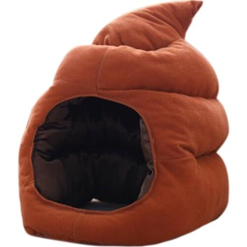 83XC Creative Cute Shit Shape Plush Hat Stuffed Toy Funny Fake Poop Full Headgear Cap Gag Gift Cosplay Party Photo Props