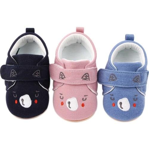 Baby Infant Girls Boys Crib Shoes Newborn Toddler Baby Girl Boy Soft Anti-Slip Sole Cartoon Animal First Walker Shoes 3-15M