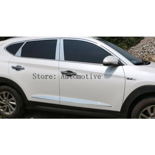 FOR HYUNDAI TUCSON 2015 2016 2017 CHROME SIDE DOOR LINING DECORATION BODY MOULDING TRIM BEZEL STYLING COVER PROTECTOR GARNISH