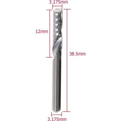 10pcs/Lot 12mm Single Flute Tungsten Carbide End Mills CNC Bits for Wood Acrylic Cutting End Mill Cutter Bits Cutting Tools Set