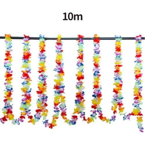 Hawaiian Flower Garland Tropical Artificial Necklace Banner Multicolor Floral Party Decoration