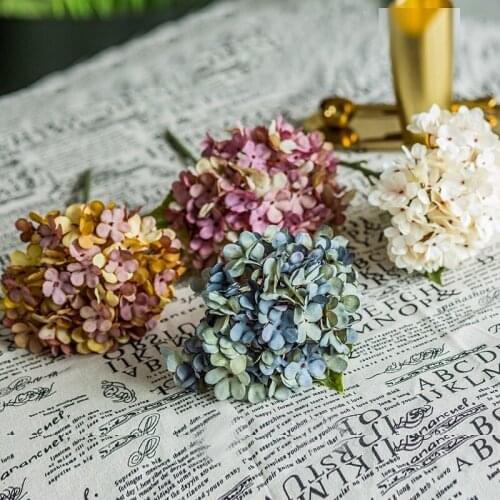 Hydrangea Multicolor Artificial Flower Bud Flower Fake Bouquet DIY Party Home Decoration