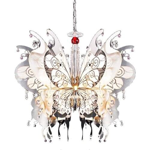 European-style crystal lamp American Nordic post-modern art creative living room bedroom butterfly guest dining room chandelier