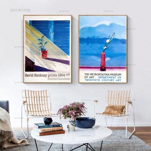 David Hockney Artwork Exhibition Posters and Prints Vintage Abstract Painting Canvas Pictures for Living Room Wall Art Decor