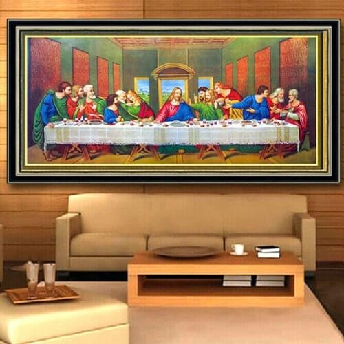 DIY Full Diamond Painting Christian Last Supper Cross Stitch 5D Embroidery Diamond Mosaic Icon Jesus Christ Painting Home Decor