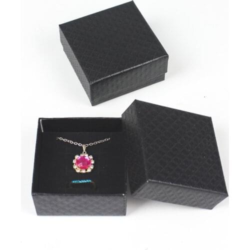 Jewelry Packing Box Carton Package Black Pendant Necklace Earrings Showcase Gift Ring