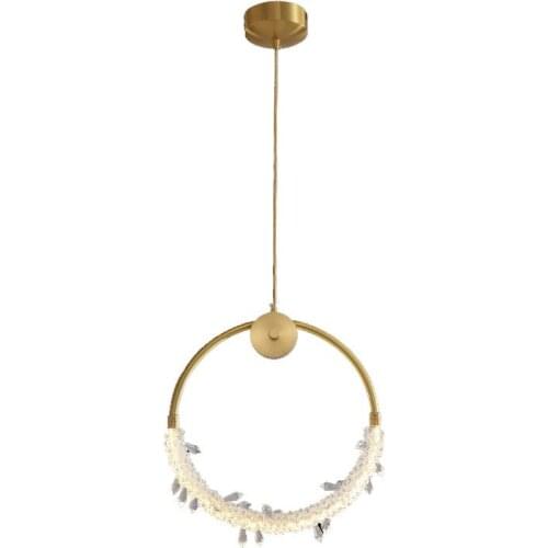 Creative home Nordic chandelier personality round restaurant luxury crystal bedroom bedside porch modern minimalist chandelier