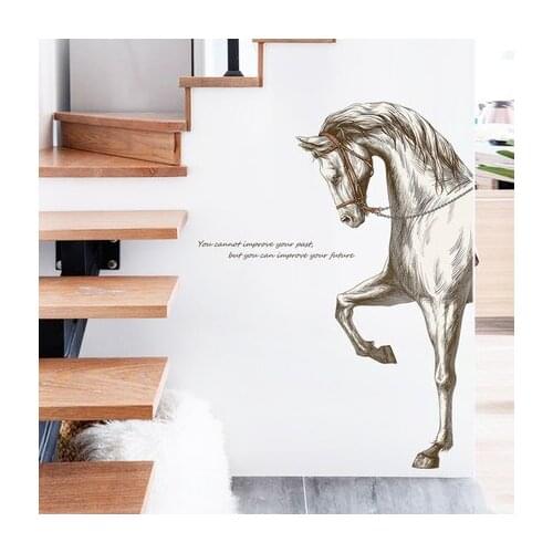 Creative 60*110cm Horse Modern Home Decoration Wall Sticker New Animal Paintings for Living Room Bedroom Poster Mural