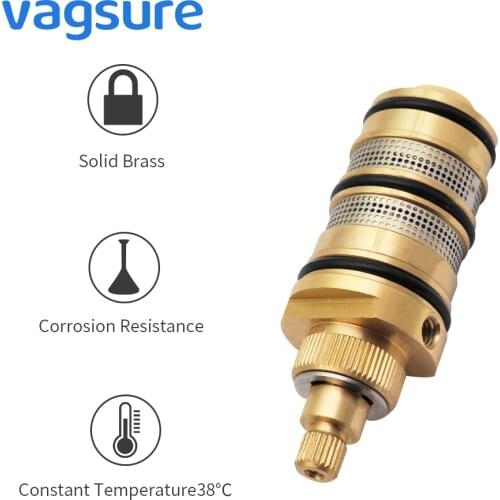 Brass Thermostatic Shower Cartridge Valve Cold & Hot Mixing Valve For Shower Mixer Tap Shower Bath Thermostat Cartridge