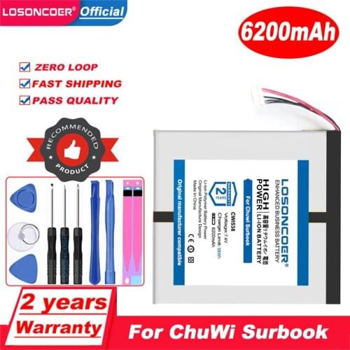 LOSONCOER 6200mAh For Chuwi Surbook CWI538 CW1538 NV-30160170 H-30145170P Battery