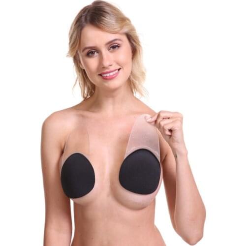 Reusable Push Up Invisible Bra Silicone Adhesive Nipple Cover Invisible Breast Cover Sexy Backless Strapless Bra Push Up Adhesiv