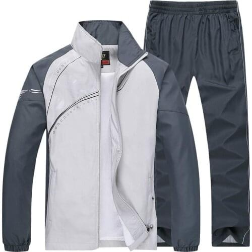 2019 Brand Spring Autumn Tracksuit Men Two Piece Sets Casual Track Suit Sportswear Sweatsuits Sporting Clothing Size M~5XL