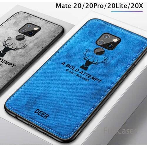Soft TPU edge Canvas Embossed Deer Phone Case For huawei mate 20 pro x lite Case honor 8x Cover On For mate20pro mate20 20x x8