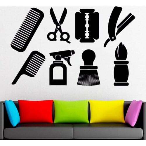 Barber Shop Wall Decal Hairdressing Window Decor Sticker Vinyl Woman Hairstyle Style Hair Design Hair Salon Decor Poster X478