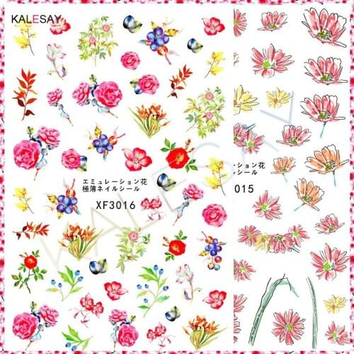 Nail Art Stickers Decoration Decals Design Colorful Flower Fashion Manicure Art Designer Beautiful Sticker for Nails Decor