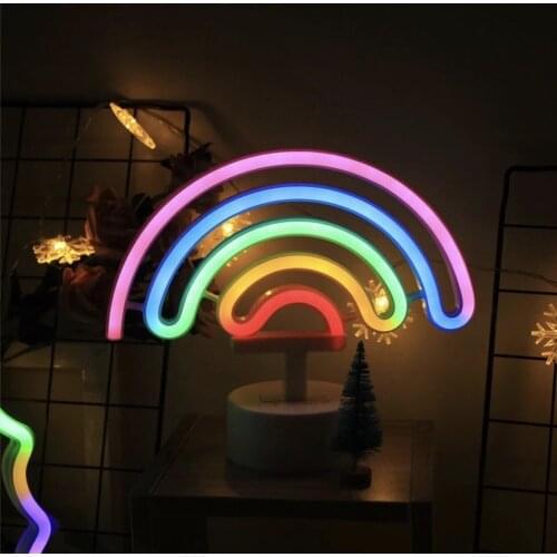 Neon Luminous Rainbow Table Night Lamp