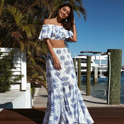 2021 New Sexy Bikini Set And Beach Dress Women Ruffle Swimsuit Print Swimwear High Waist Strappy Bathing Suit Beachwear biquini