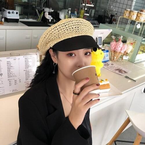 New Summer Short Brim Newsboy Hats For Women Breathable Straw Octagonal Caps Boina Casual Beach Visor Beret Casquette Homme