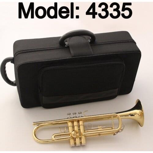 New MFC Bb Trumpet 4335S Gold Lacquer Music Instruments Profesional Trumpets Student Included Case Mouthpiece Accessories