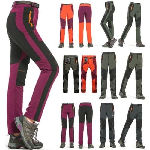 Autumn Winter Men Women Hiking Pants Softshell Trousers Waterproof Windproof Outdoor Pants Hiking Pants Camping Accessories