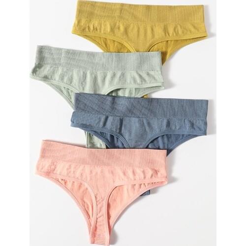 Sexy G-string Thong Womens Underwear Female Panties Elastic Bikini Panty Soft Lingerie Intimate Sexy Briefs T-Back Thongs