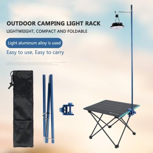 Detachable Camping Tool Foldable Lamp Pole Outdoor Lantern Stand Tripod Bracket Holder Portable Light Hanging Rack Storage bag