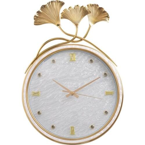 Nordic Modern Luxury Wall Clock Metal Large Silent Gold Wall Clock Creative Electronic Wandklok Zegar Home Decor Clocks OO50WC