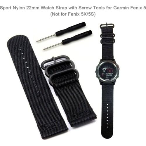 Sport Nylon Bands 22mm Watch Strap with Screw Tools for Garmin Fenix 5/Forerunner 935