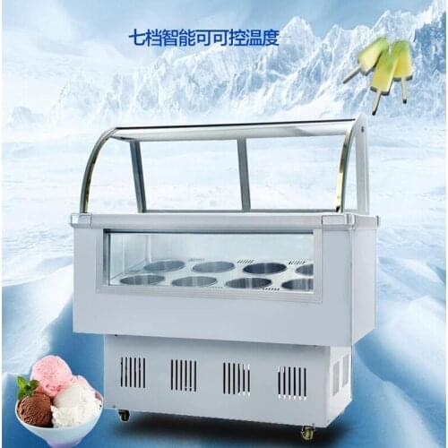 High Quality Popsicle Display Cabinet Stainless Steel Ice Cream Display Freezers 8 Round Barrels Or 12 Square Barrels Freezer
