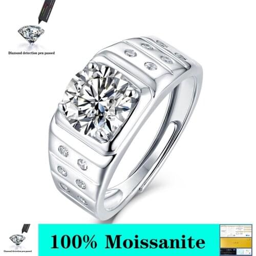 Real 2 Carats D Color Moissanite Diamond Wedding Rings For Women 18K White Gold Color 100% 925 Sterling Silver Bridal Ring