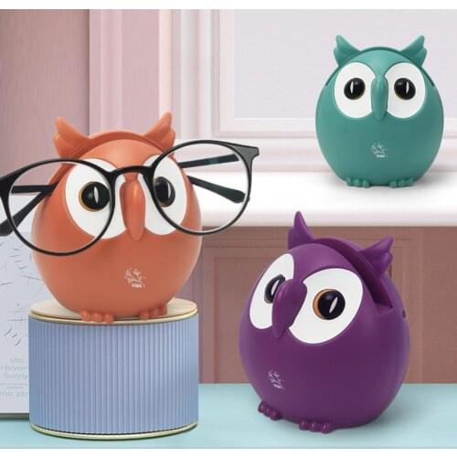 1pcs Creative Plastic Cute Owl Music Box Household Decor Ornaments Phone Glasses Card Storage rack Kid Xmas Birthday Gift Random